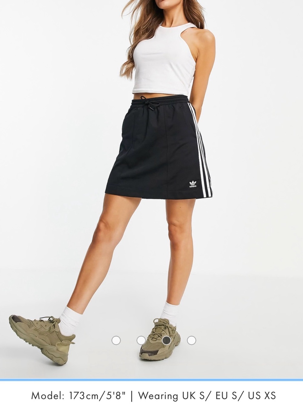 adidas Black Skirt with White Side Stripes